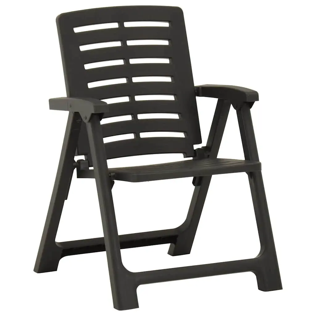 Outdoor Chairs Plastic Garden Seating Anthracite 2 Pieces