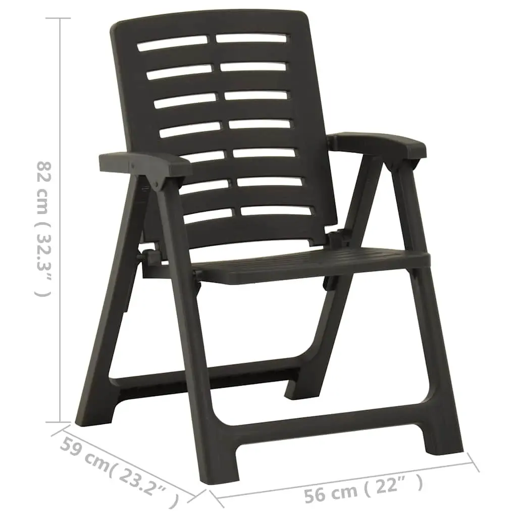 Outdoor Chairs Plastic Garden Seating Anthracite 2 Pieces