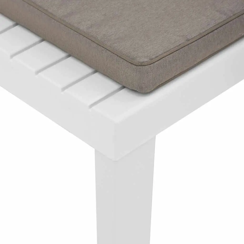 Outdoor Lounge Chair with Cushion Lightweight Garden Seating White Relaxation