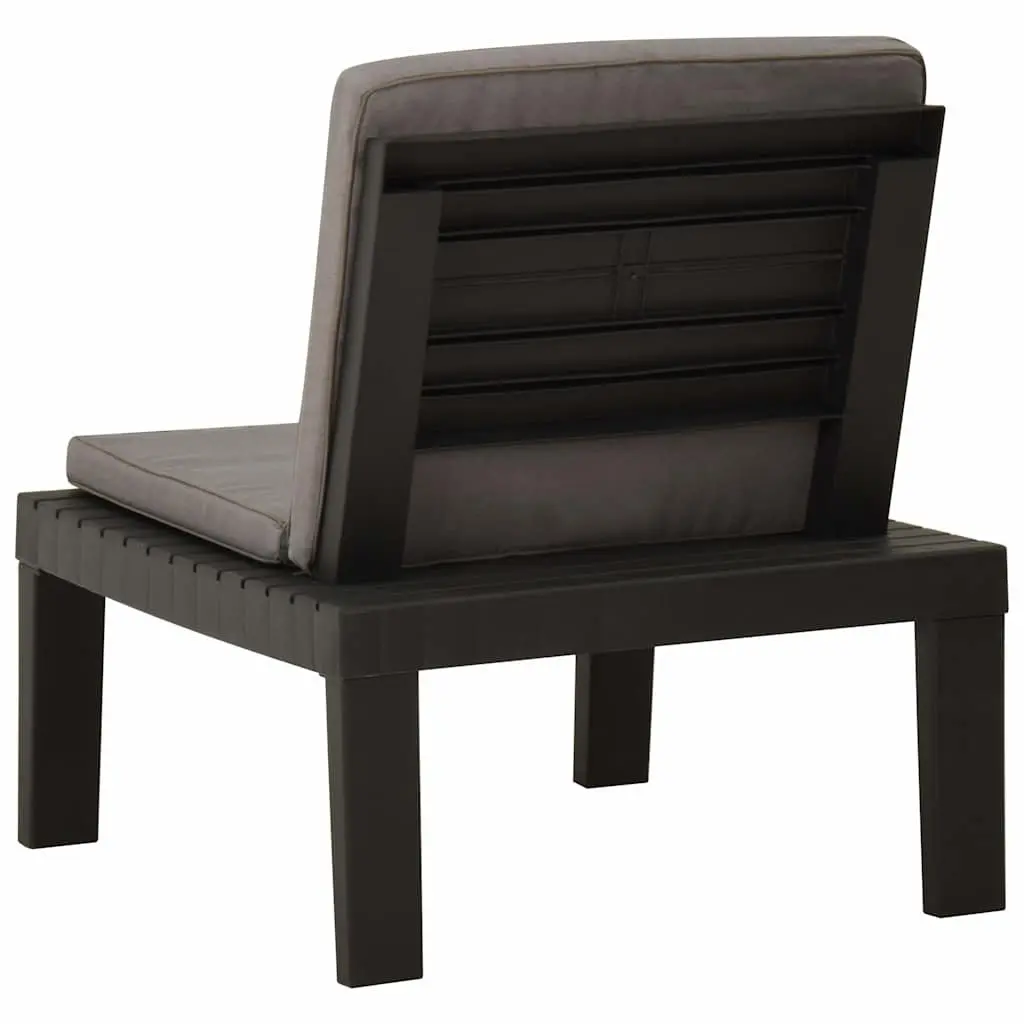 Outdoor Lounge Chair Grey with Removable Padded Cushion