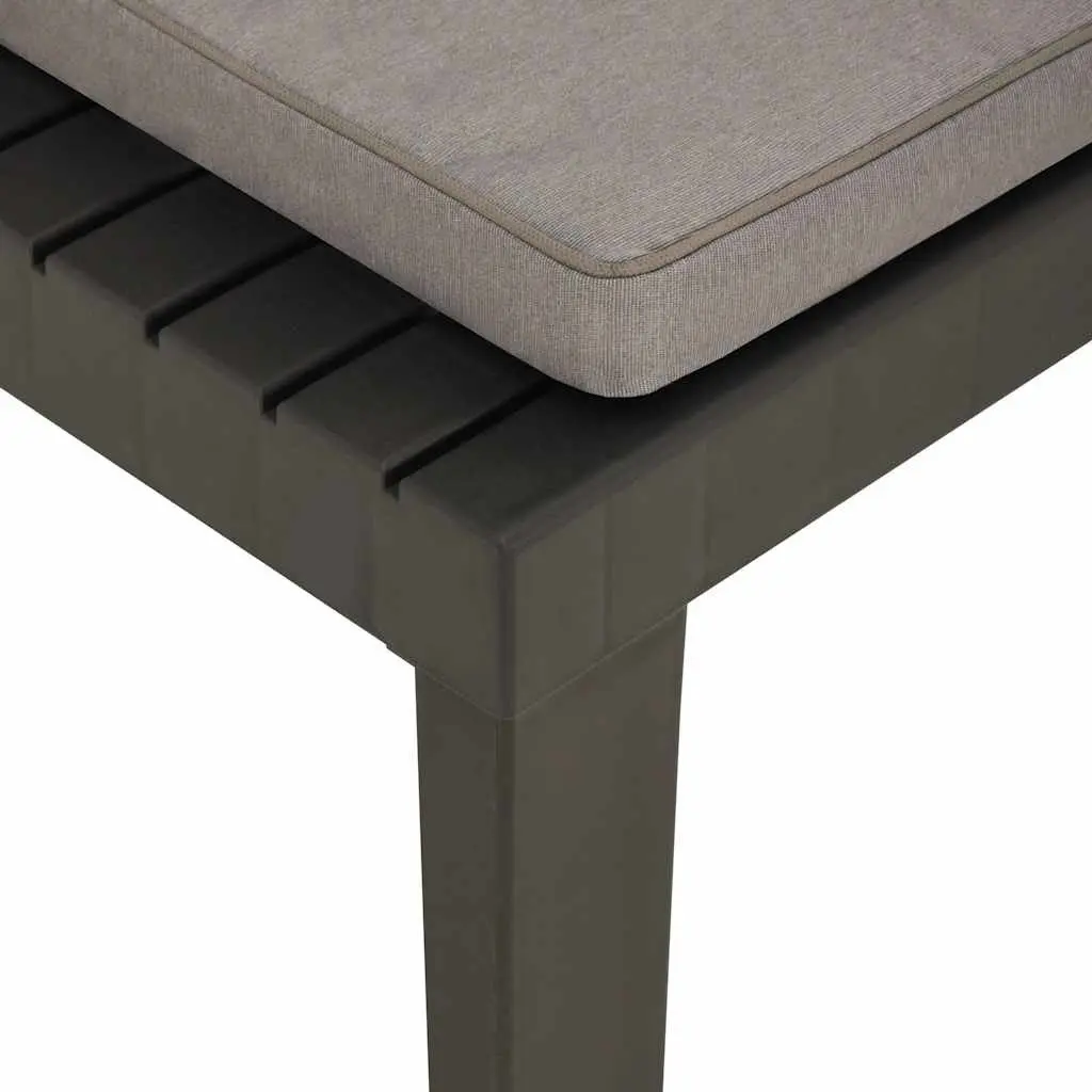 Outdoor Lounge Chair Grey with Removable Padded Cushion