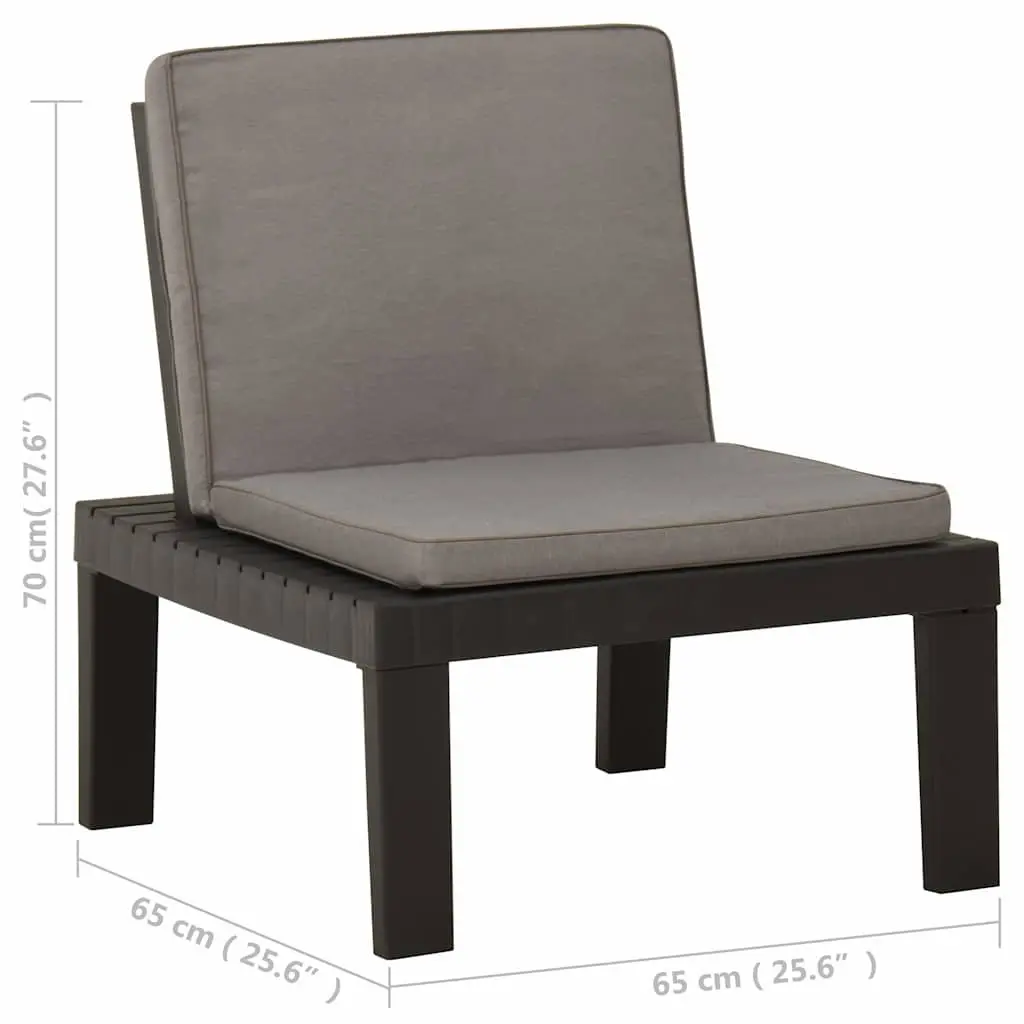 Outdoor Lounge Chair Grey with Removable Padded Cushion
