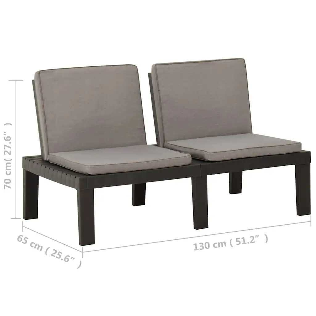 Outdoor Lounge Bench with Cushions