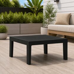Garden Lounge Table Outdoor Furniture Plastic Grey Patio Coffee Side Table