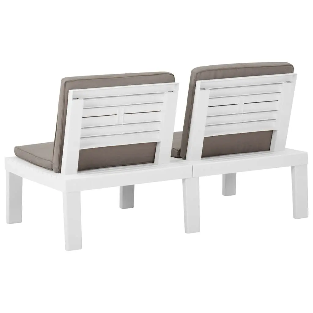 Garden Lounge Set 2 Piece Outdoor Furniture with Cushions White Seating