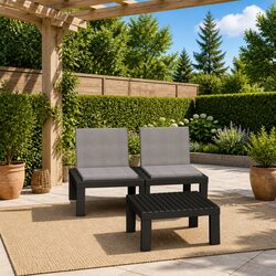 Friendly Grey Garden Lounge Set with Cushions