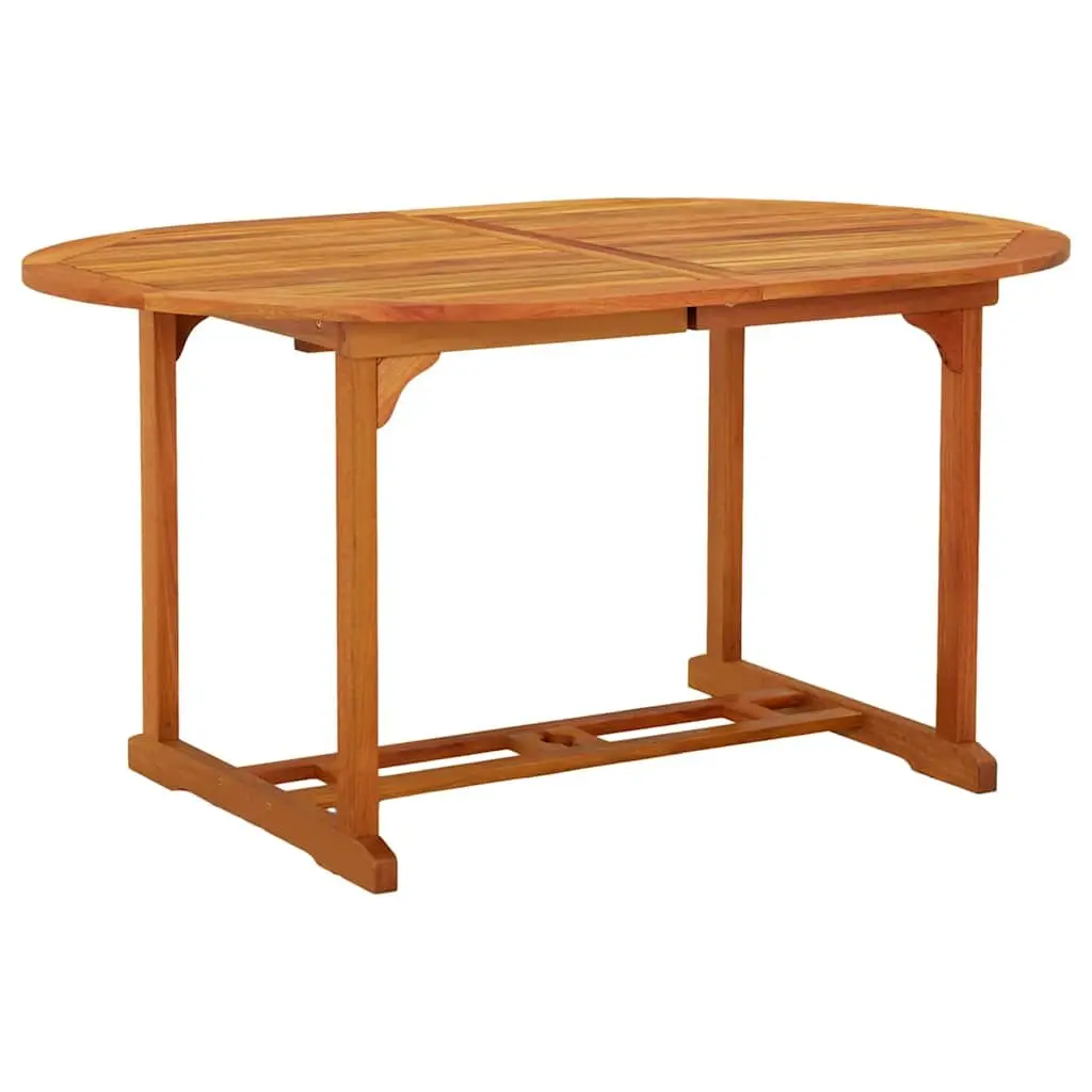 Extendable Garden Table Solid Eucalyptus Wood Outdoor Dining Brown 200 x 100 x 75 cm