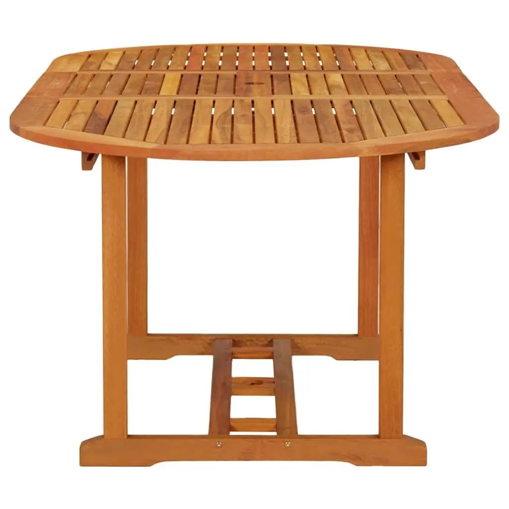 Extendable Garden Table Solid Eucalyptus Wood Outdoor Dining Brown 200 x 100 x 75 cm