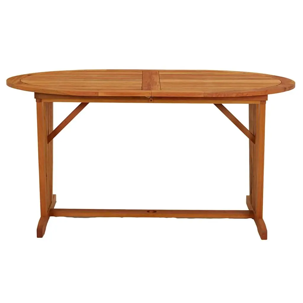 Extendable Solid Wood Garden Table Umbrella Hole 200x100cm