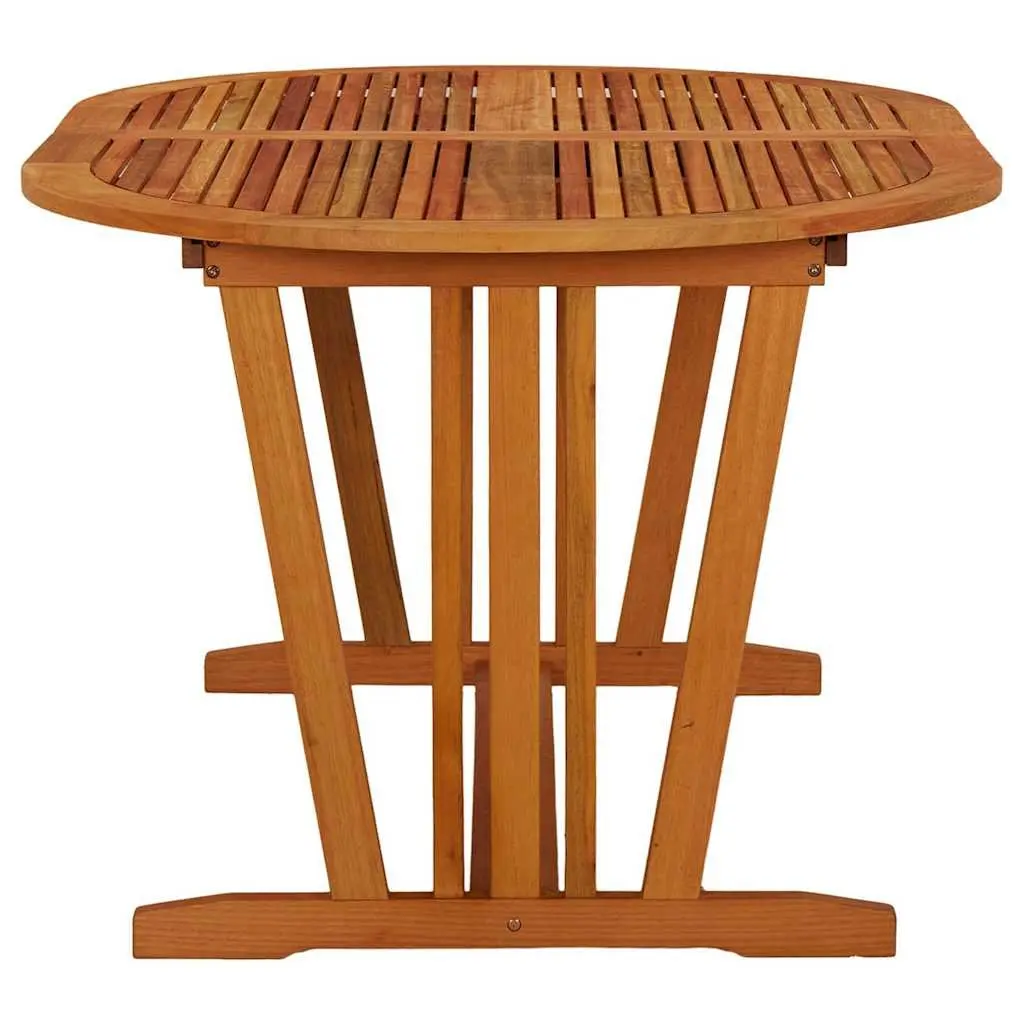 Extendable Solid Wood Garden Table Umbrella Hole 200x100cm