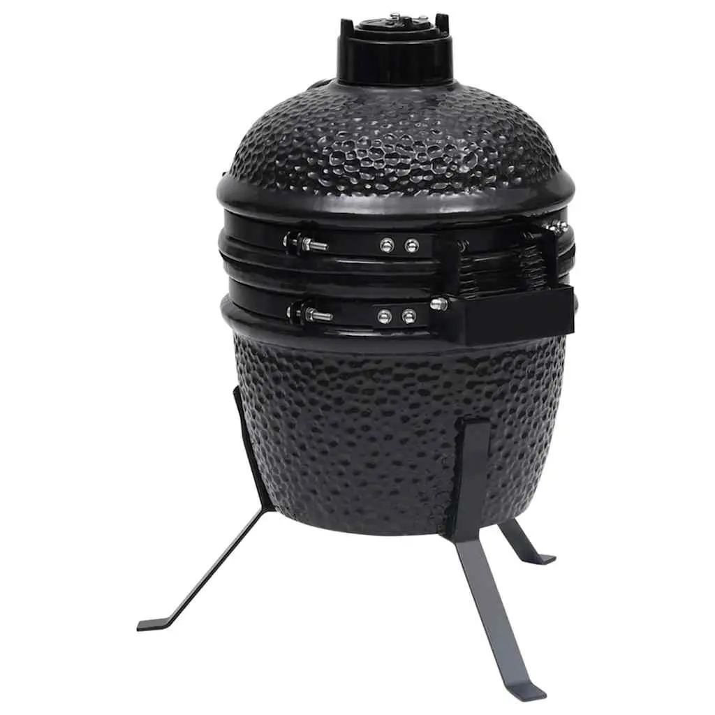 Barbecue Grill Smoker Black Ceramic 56cm Outdoor Cooking Kamado Style