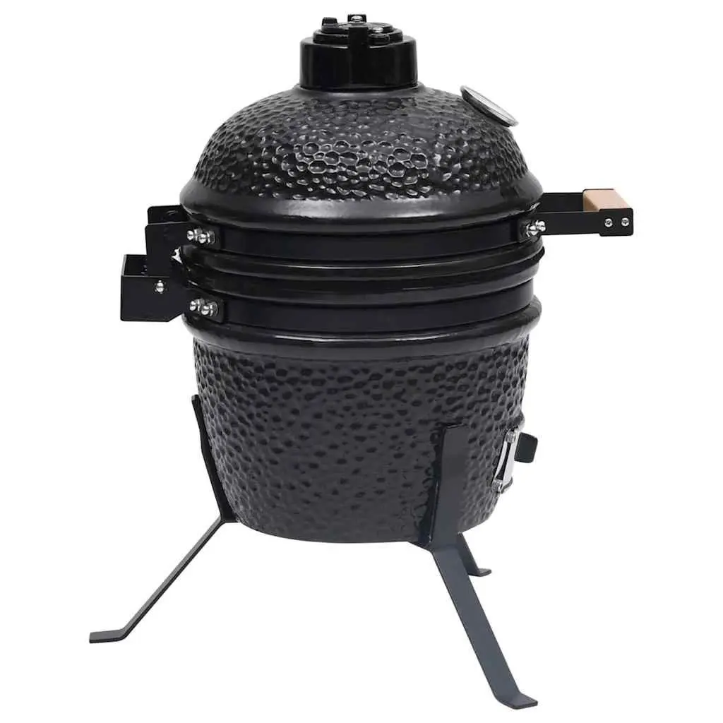 Barbecue Grill Smoker Black Ceramic 56cm Outdoor Cooking Kamado Style