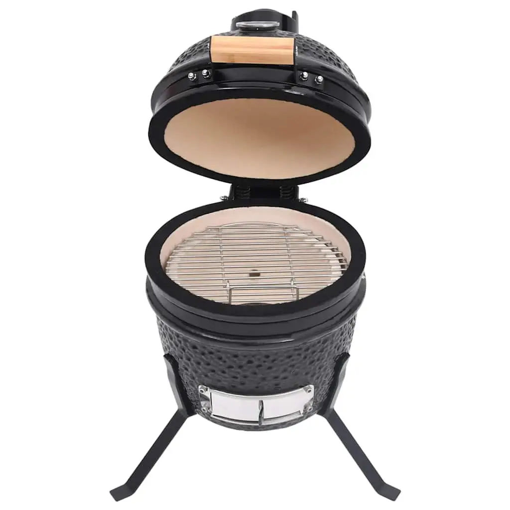 Barbecue Grill Smoker Black Ceramic 56cm Outdoor Cooking Kamado Style