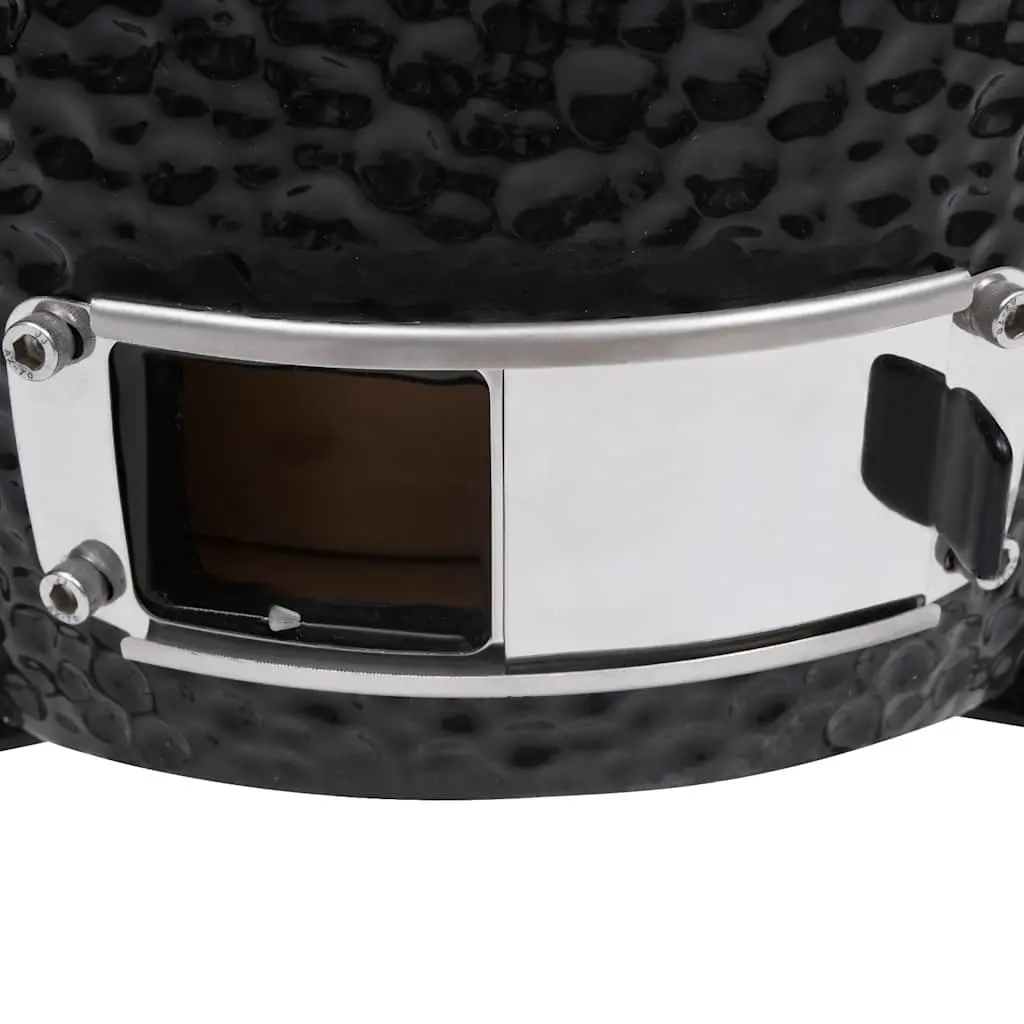 Barbecue Grill Smoker Black Ceramic 56cm Outdoor Cooking Kamado Style