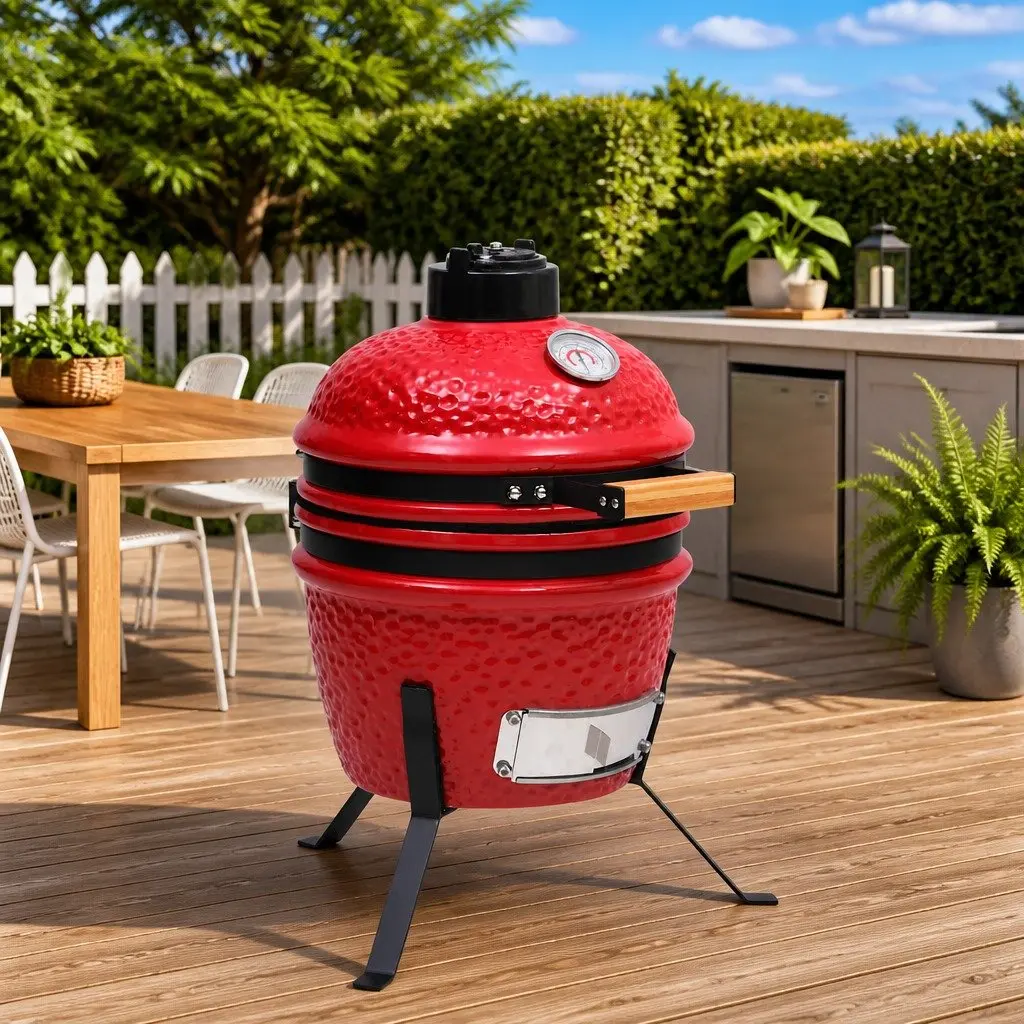 Red Kamado Grill 56cm