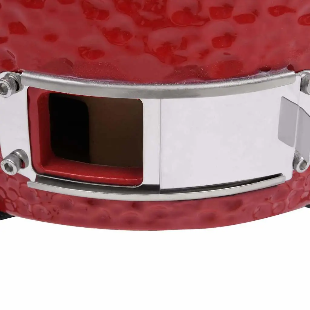 Ceramic Kamado Barbecue Grill Smoker Red 56cm Outdoor Cooking