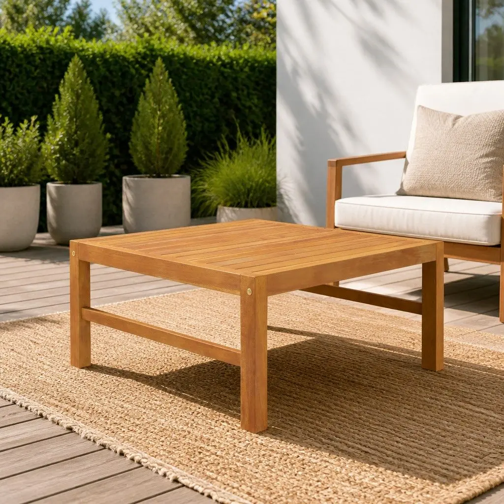 Garden Table Teak Wood Brown 63x63x30 cm