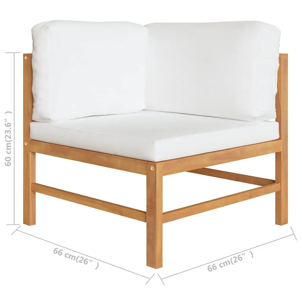 Outdoor Sectional Sofa Lounge Set 2 Piece Cream Cushions Garden Seating