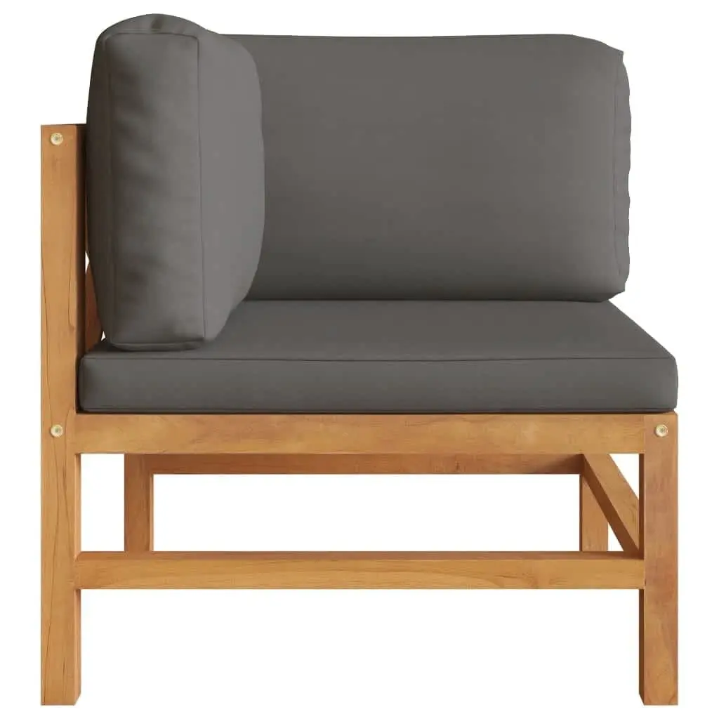 Corner Sofa Set Grey Cushions 2 pcs Outdoor Garden Patio Furniture