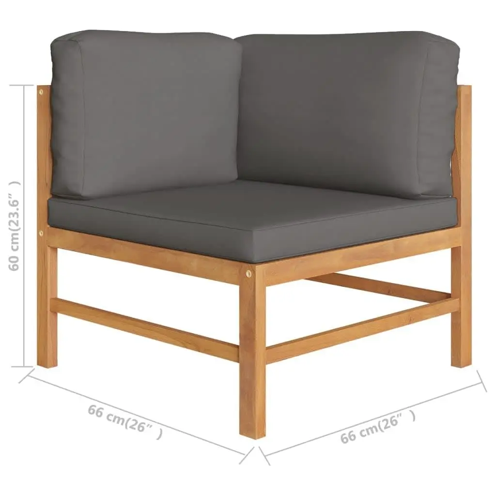 Corner Sofa Set Grey Cushions 2 pcs Outdoor Garden Patio Furniture