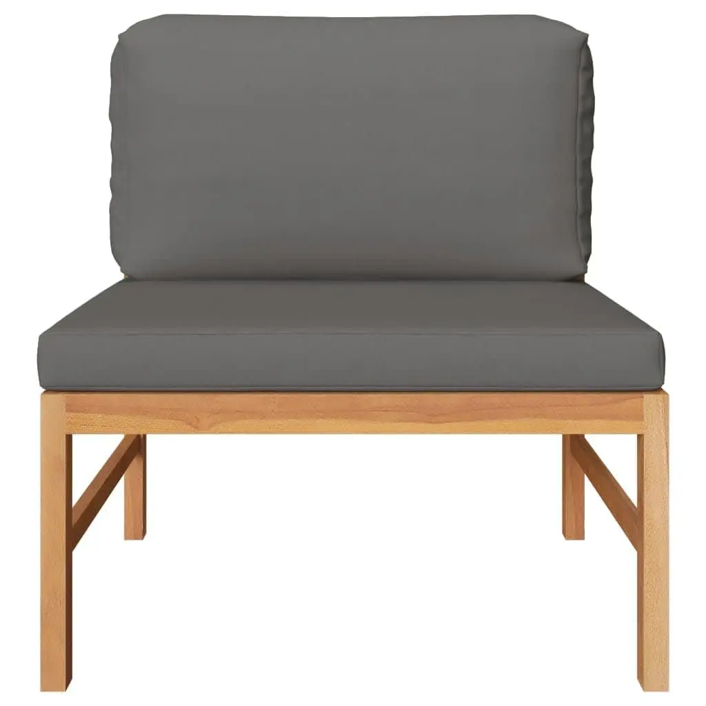 Outdoor Sectional Lounge Set 3 Piece Garden Seating Furniture with Grey Cushions