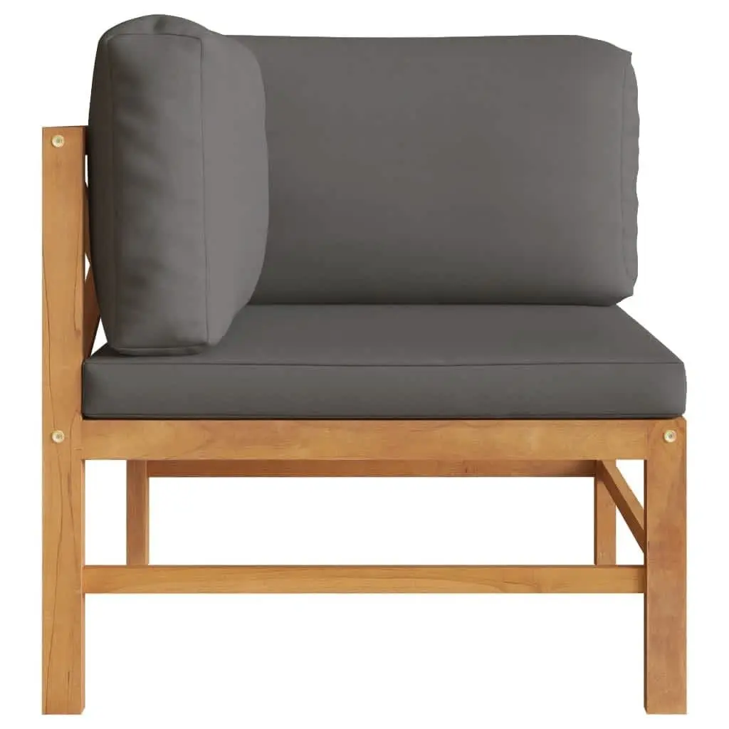 Outdoor Sectional Sofa Lounge Set 2 Piece Garden Patio Furniture Grey Cushions