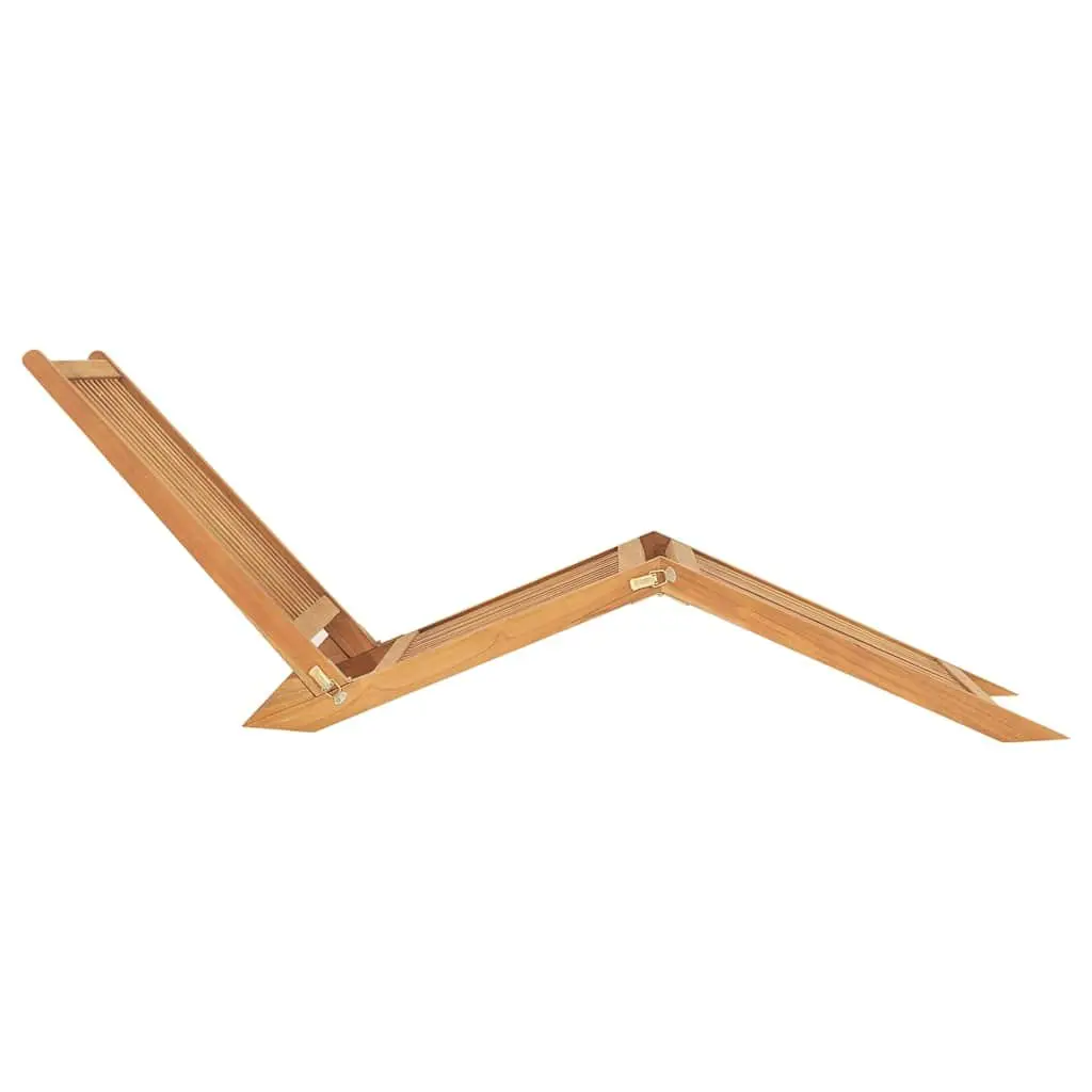 Folding Teak Wood Sun Lounger Outdoor Patio Garden Deck Chair