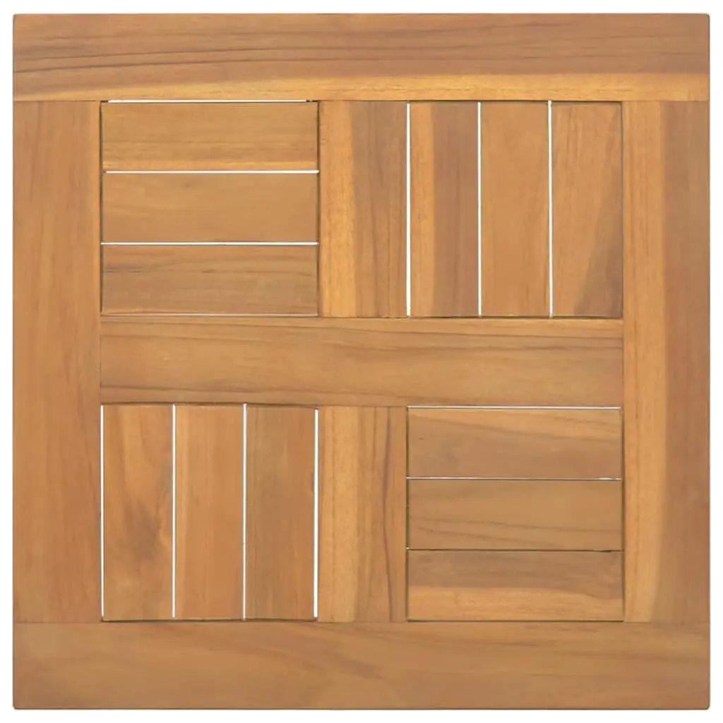 Square Solid Wood Teak Table Top Brown 40x40x2.5cm Replacement Surface