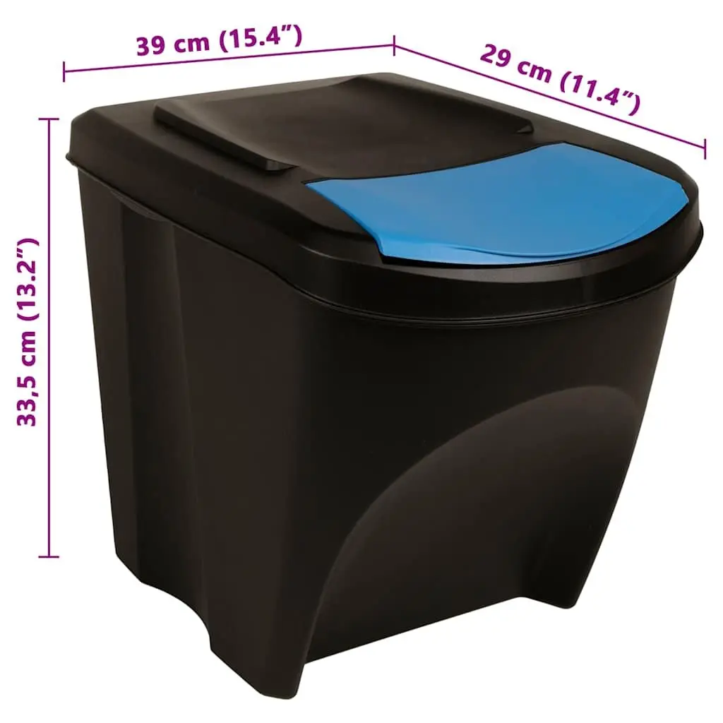 Stackable Rubbish Bin Boxes Anthracite 75 L