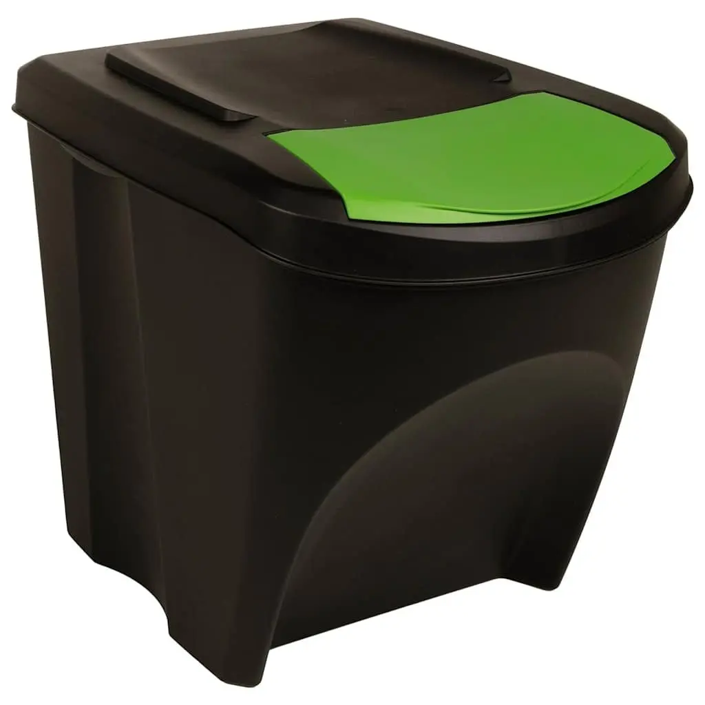 Stackable Garbage Bin Boxes Anthracite 100 L Waste Sorting Containers 4 Piece