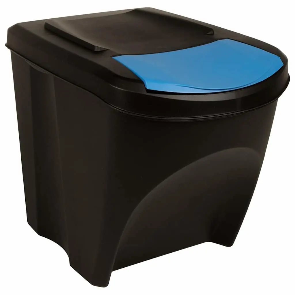 Stackable Garbage Bin Boxes Anthracite 100 L Waste Sorting Containers 4 Piece