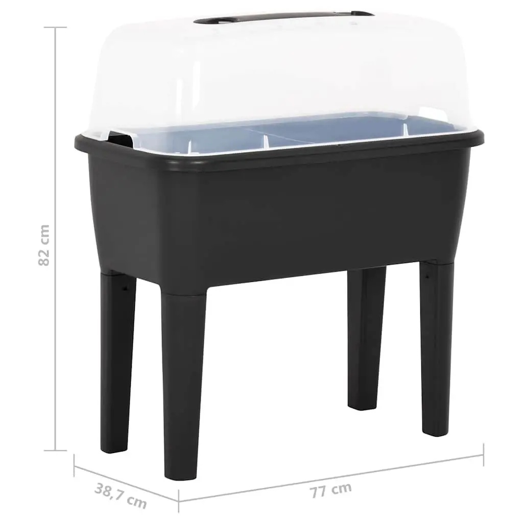Raised Garden Bed Planter Box Anthracite 77x38.7x82cm