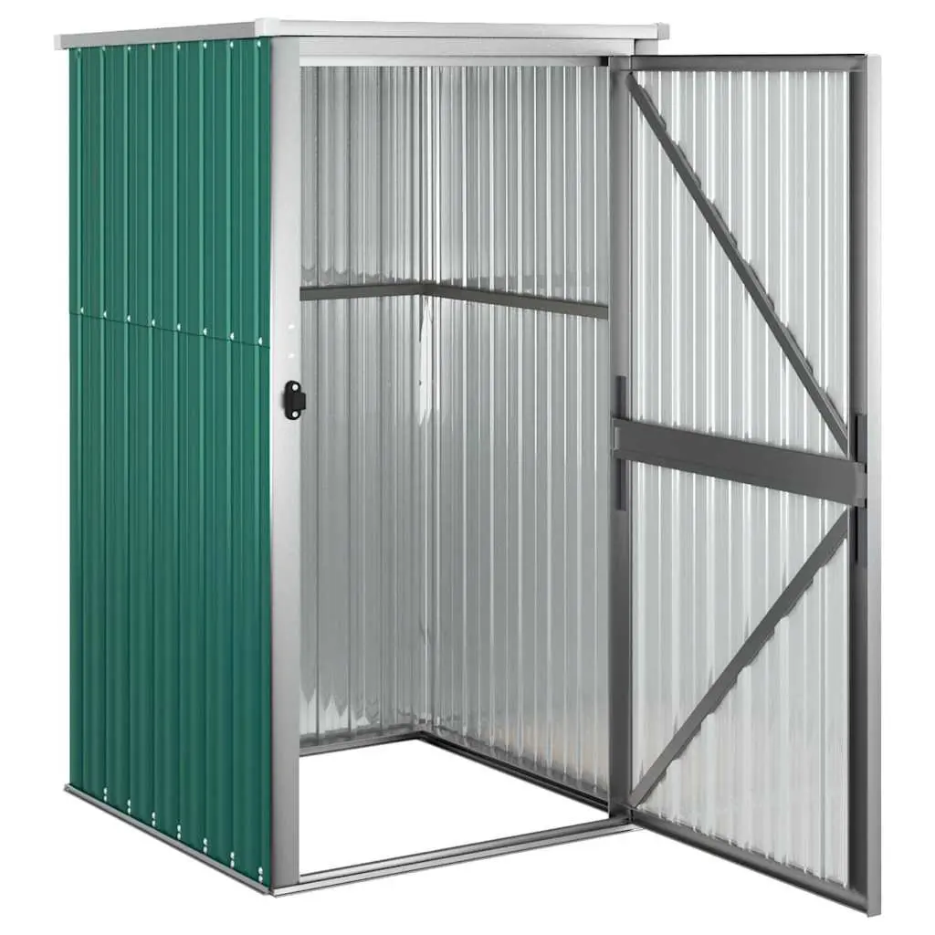 Garden Tool Shed Galvanised Steel Green 88x89x161cm
