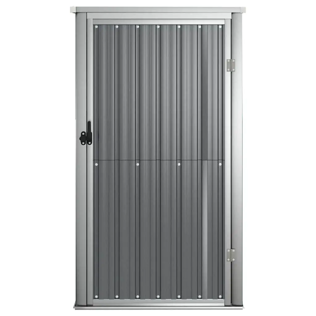 Grey Garden Tool Shed Outdoor Storage Galvanised Steel Frame 88x89x161cm