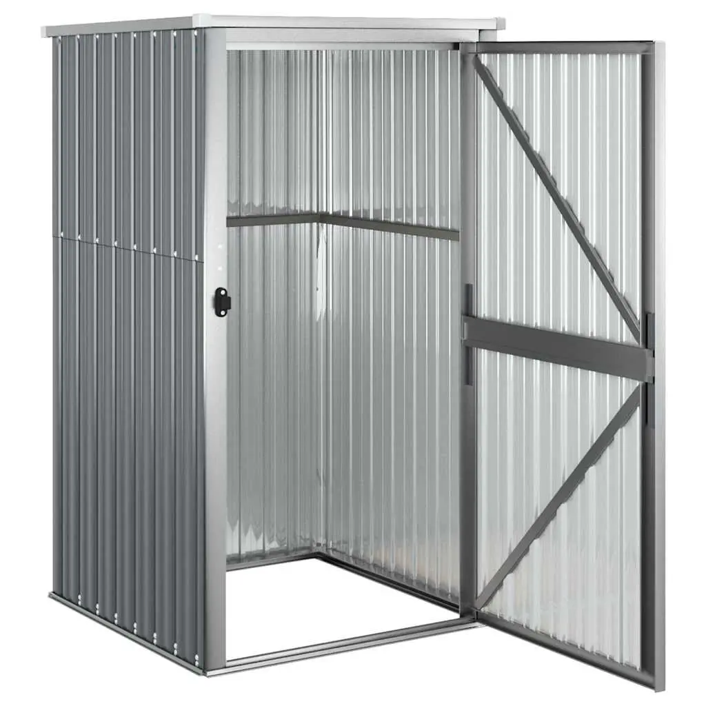 Grey Garden Tool Shed Outdoor Storage Galvanised Steel Frame 88x89x161cm