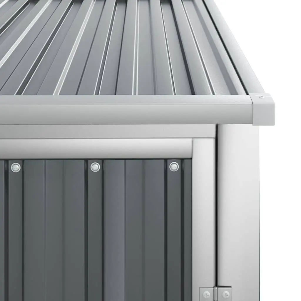 Grey Garden Tool Shed Outdoor Storage Galvanised Steel Frame 88x89x161cm