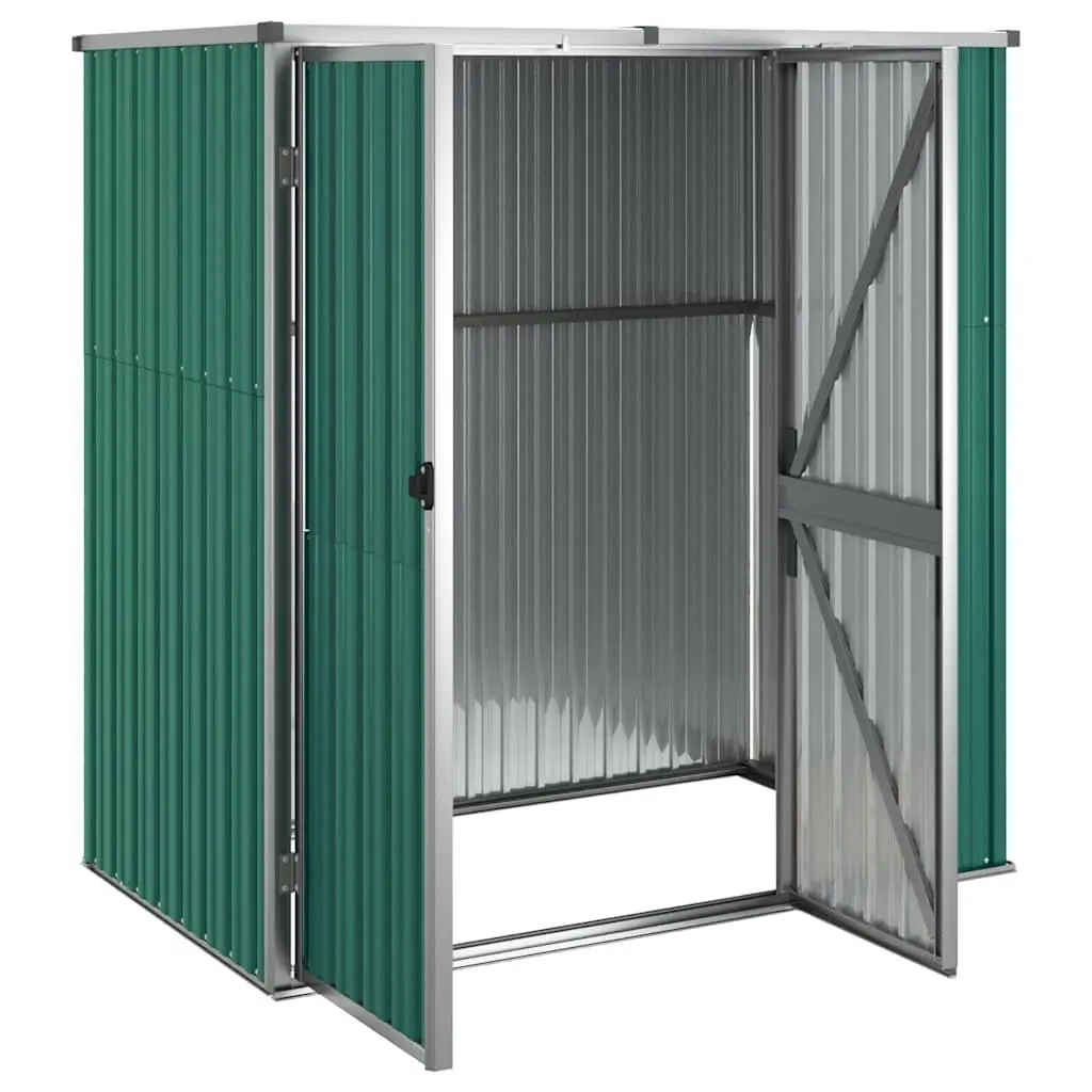 Garden Tool Shed Galvanised Steel Frame Green 161x89x161 cm