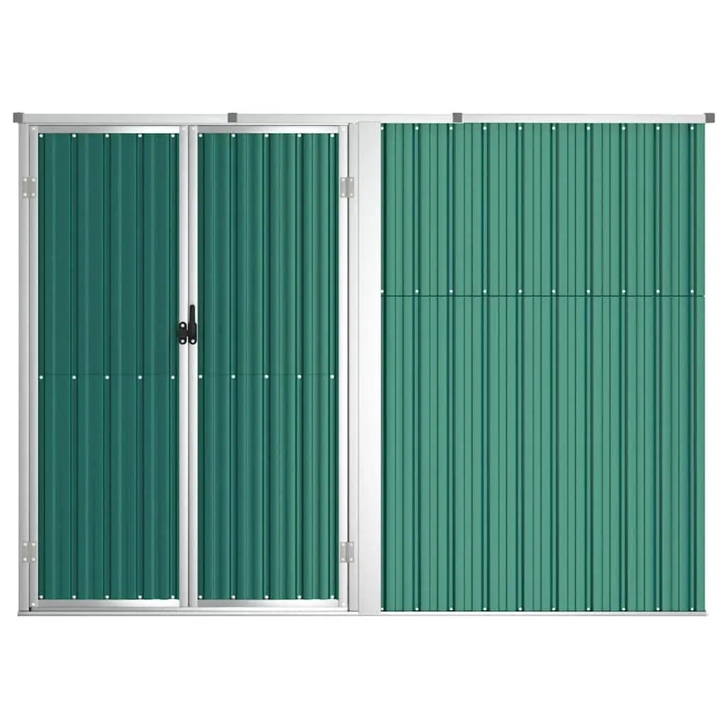 Garden Tool Shed Green 225x89x161cm Galvanised Steel Outdoor Storage