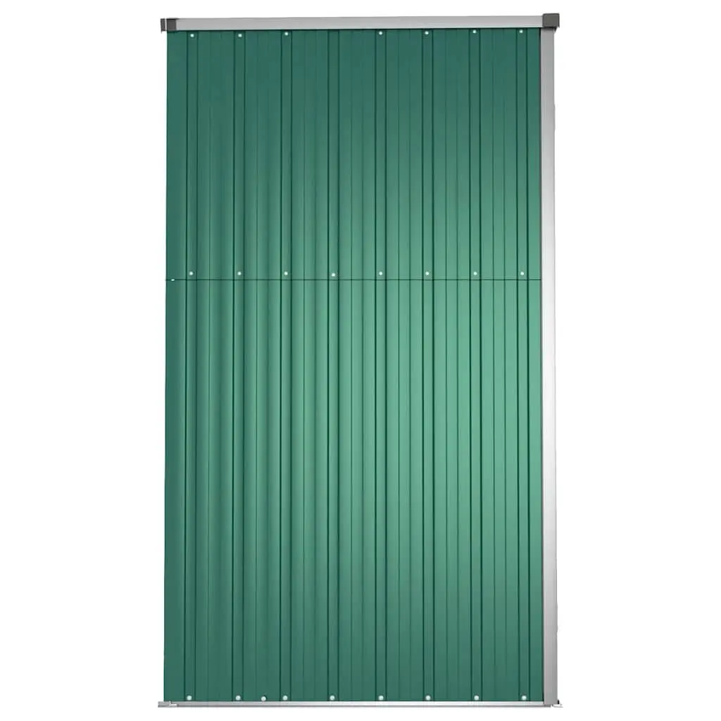 Garden Tool Shed Green 225x89x161cm Galvanised Steel Outdoor Storage