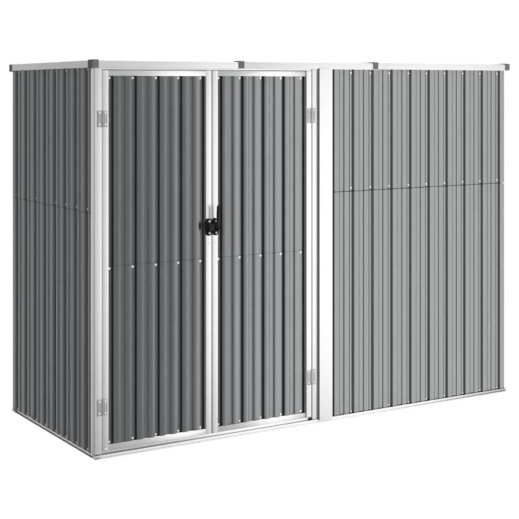 Garden Tool Shed Grey Galvanised Steel Frame 225x89x161 cm