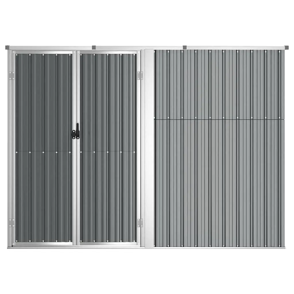 Garden Tool Shed Grey Galvanised Steel Frame 225x89x161 cm