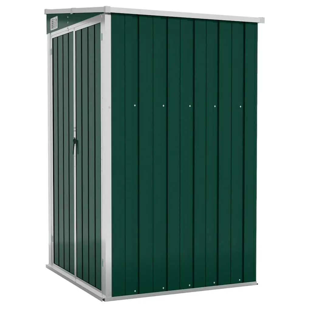 Wall-mounted Garden Shed 118x100x178cm Outdoor Storage Double Door Green