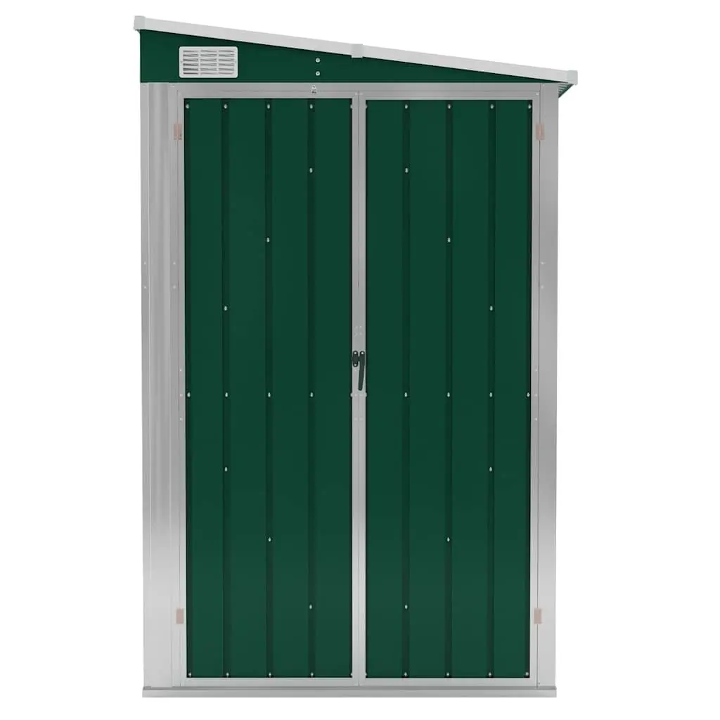 Wall-mounted Garden Shed 118x100x178cm Outdoor Storage Double Door Green