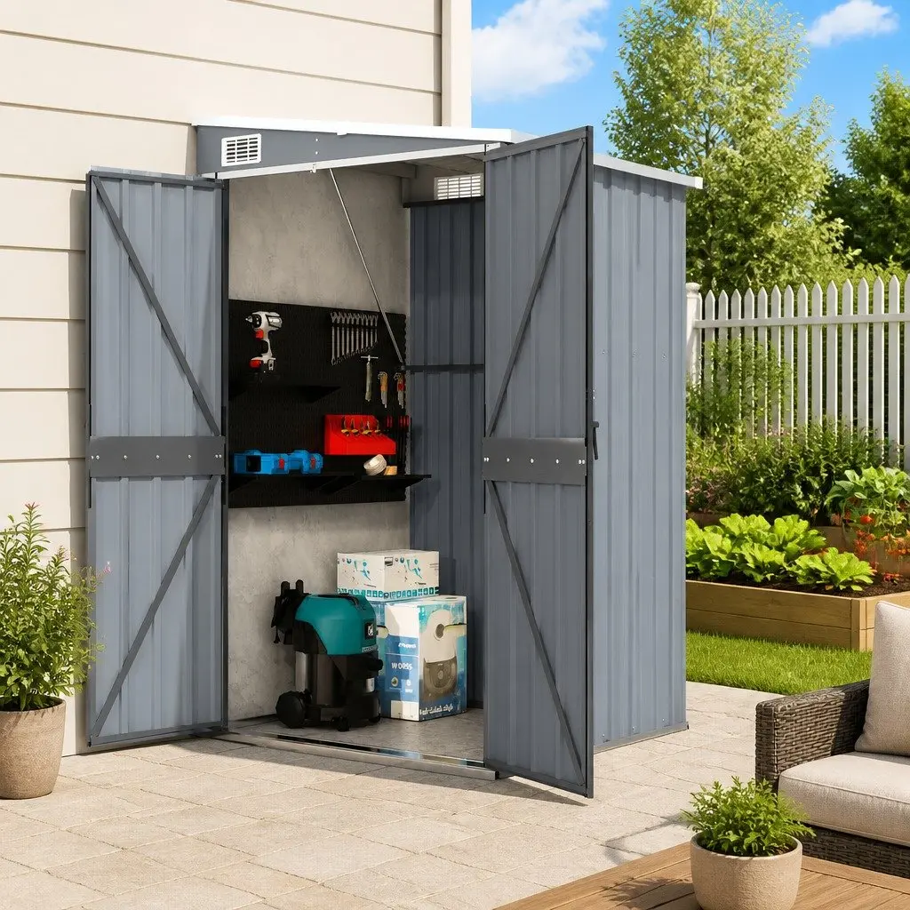 Grey Garden Shed for Outdoor Items