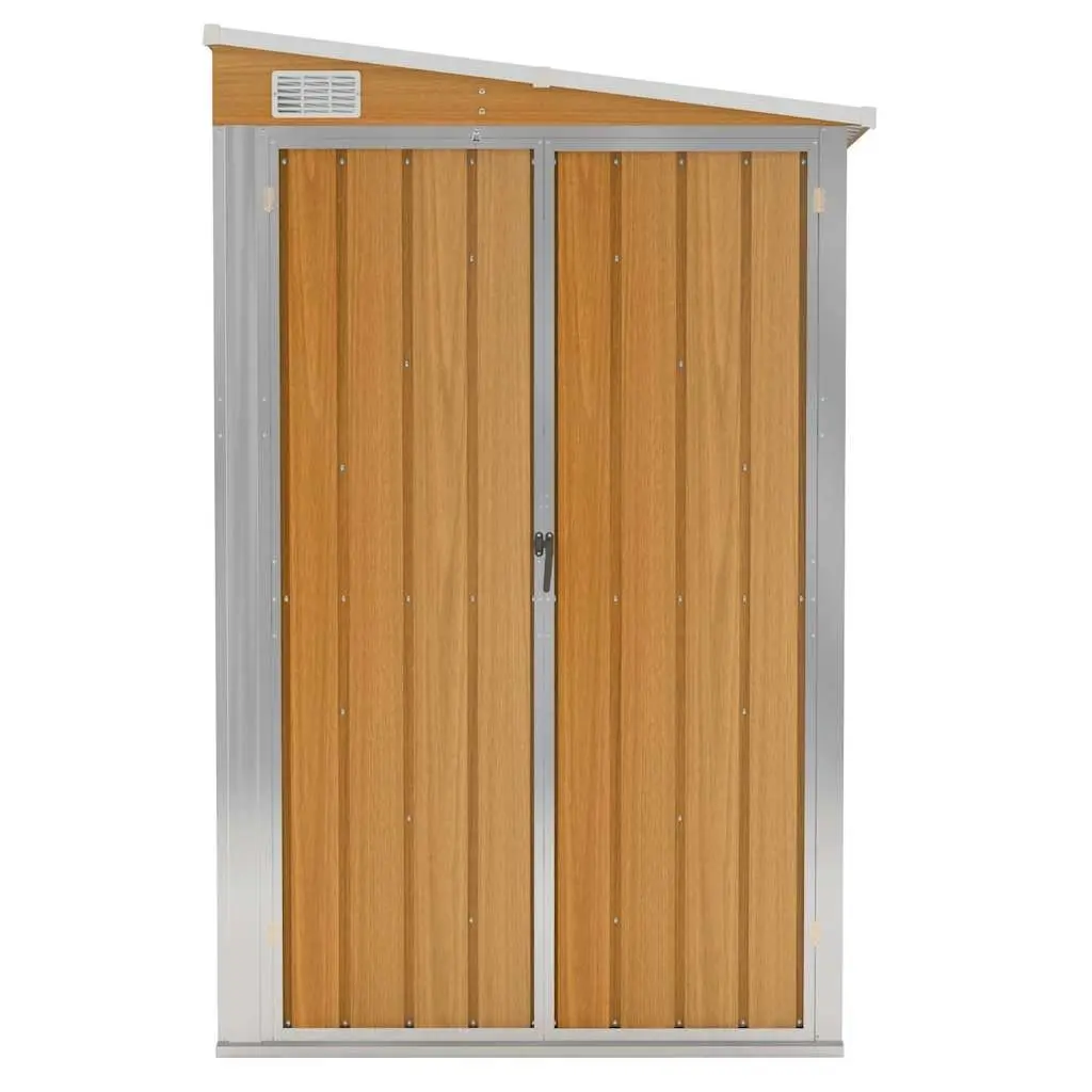 Wall-mounted Garden Shed Brown Galvanised Steel 118W x 100D x 178H cm