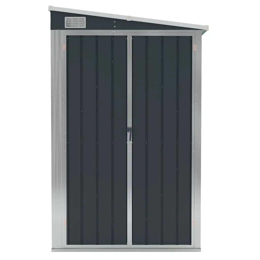 Wall-Mounted Garden Shed Anthracite Steel Double Door 118 x 194 x 178 cm