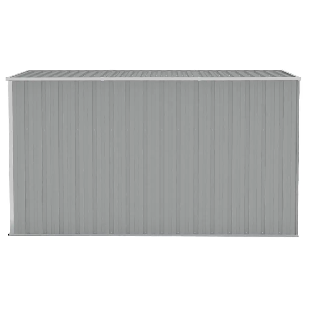 Wall-mounted Garden Shed Grey Galvanised Steel Double Door 118 x 288 x 178 cm