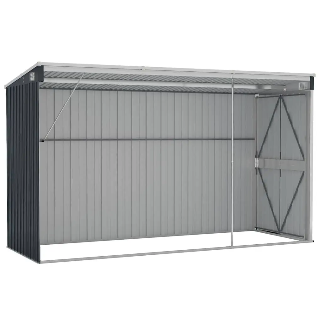 Wall-mounted Garden Shed Anthracite Galvanised Steel 118 x 288 x 178 cm