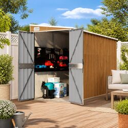 Your Go-To Brown Wall-Mounted Garden Shed 118x288x178cm