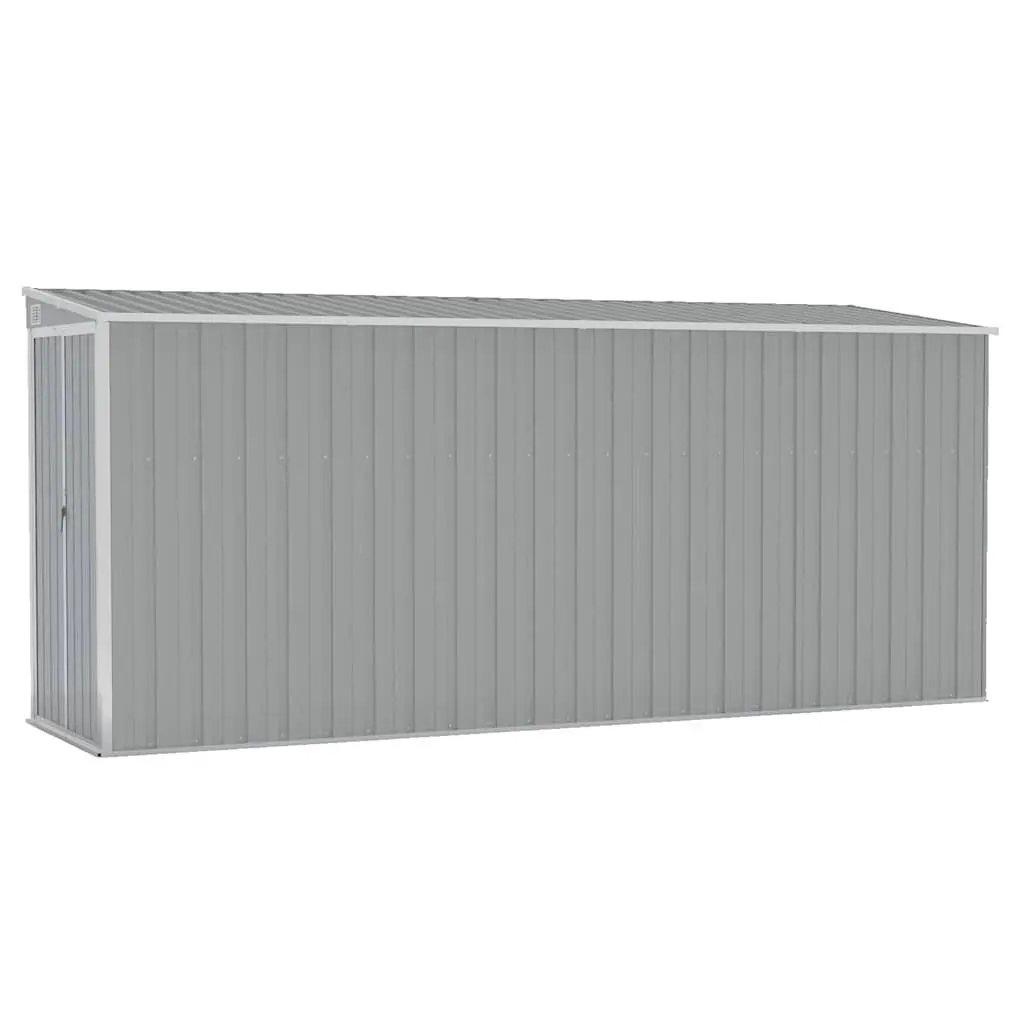 Wall-mounted Garden Shed Storage Grey Galvanised Steel 118 x 382 x 178 cm